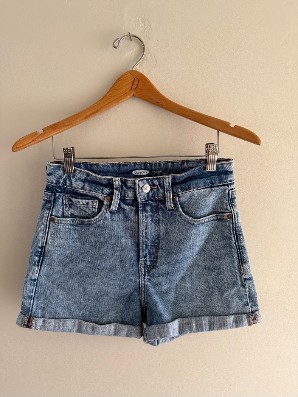 Old Navy Medium Blue Rolled-Hem Denim Shorts